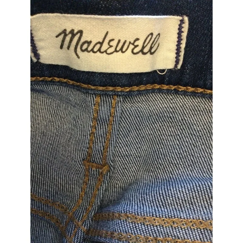 Madewell Women's High-Rise Denim Shorts Cut-Off Cuffed Hem Pockets Size 28
